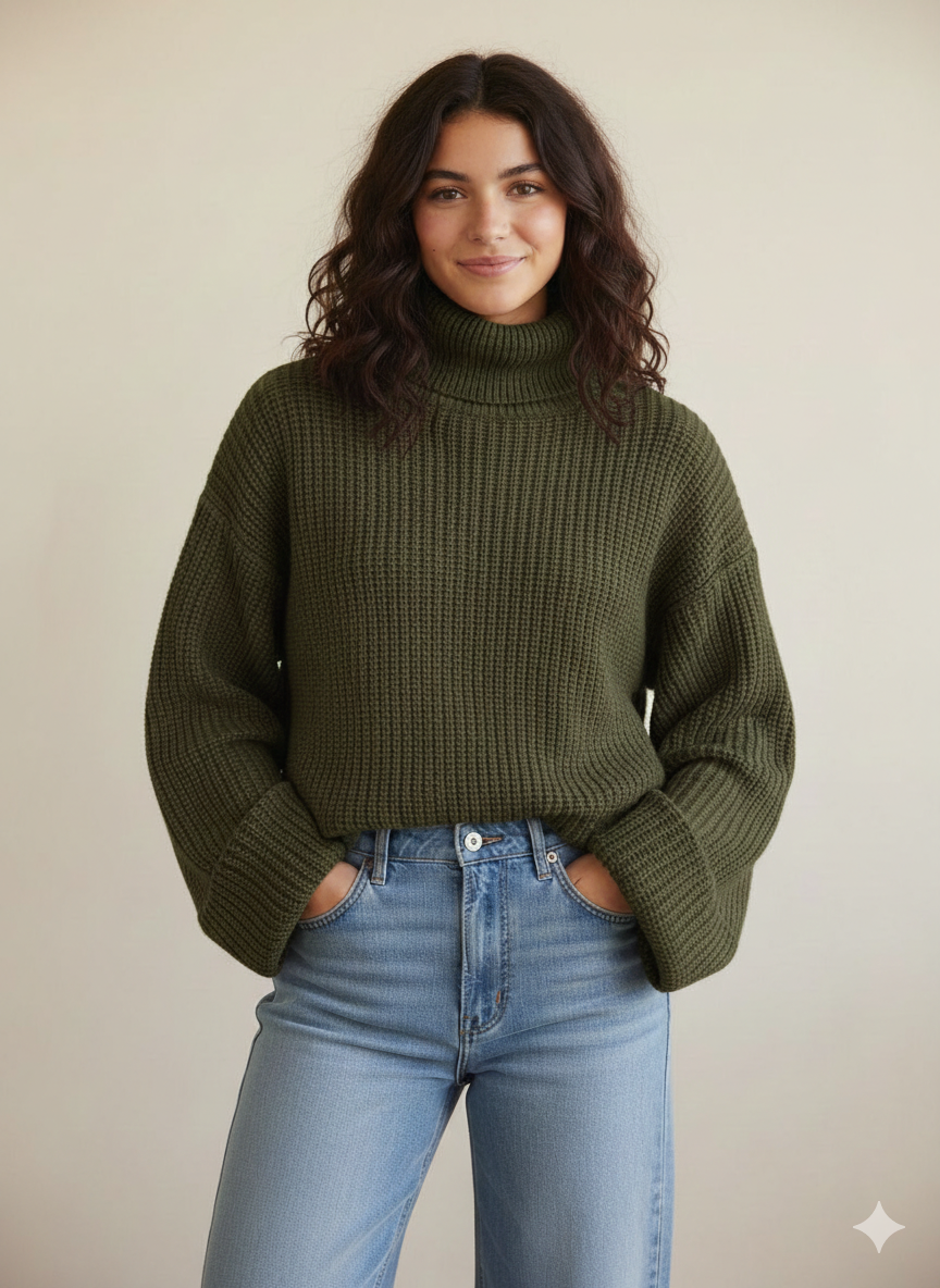 Pullover - oversized - wide sleeve - crop